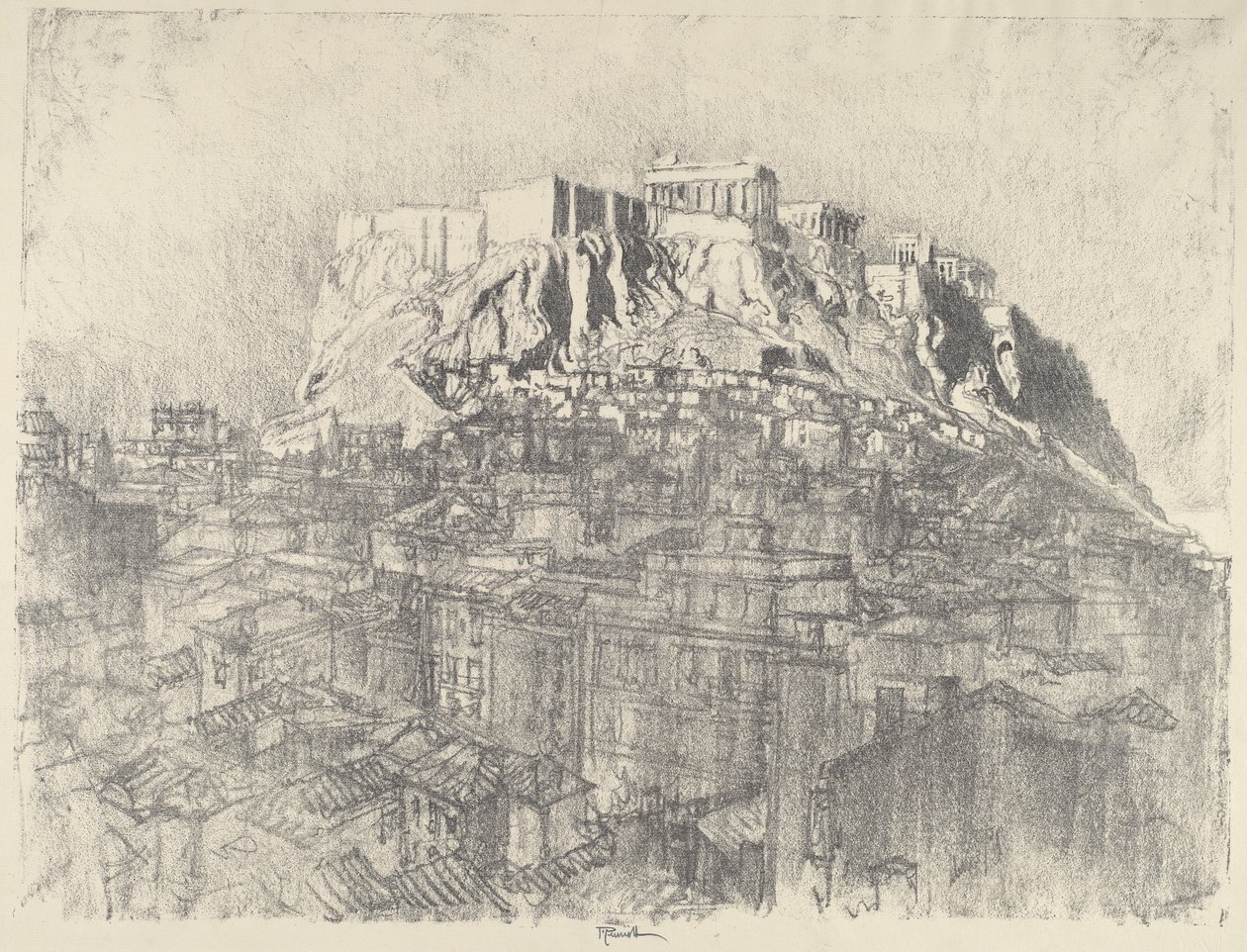 Solopgang over Akropolis, 1913. af Joseph Pennell