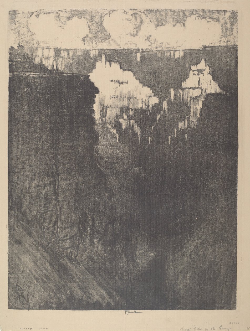 Solnedgangsbyer i Canyon af Joseph Pennell