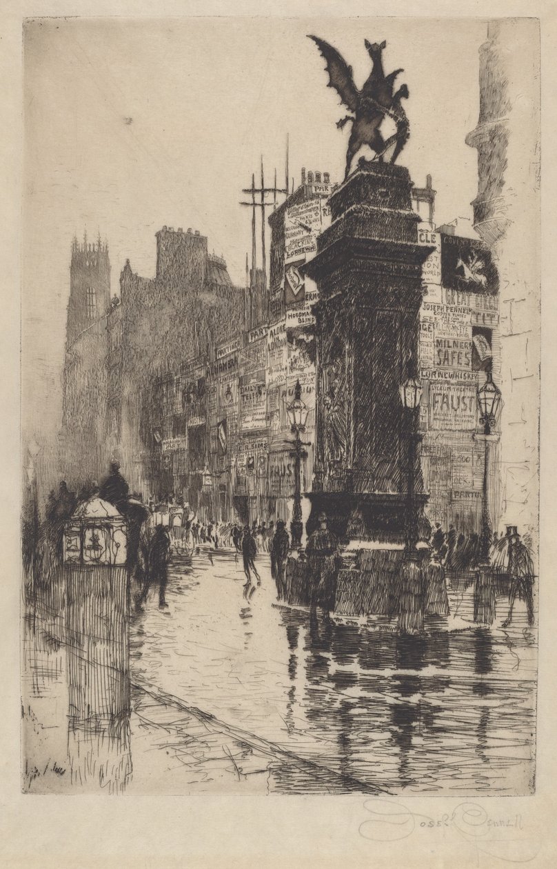 Temple Bar af Joseph Pennell
