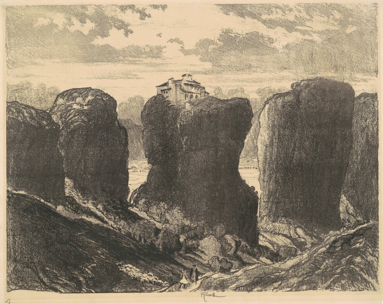 Treenighedens klipper, 1913. af Joseph Pennell