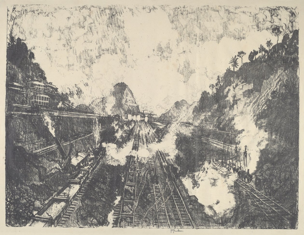 The Cut, der ser mod Ancon Hill af Joseph Pennell