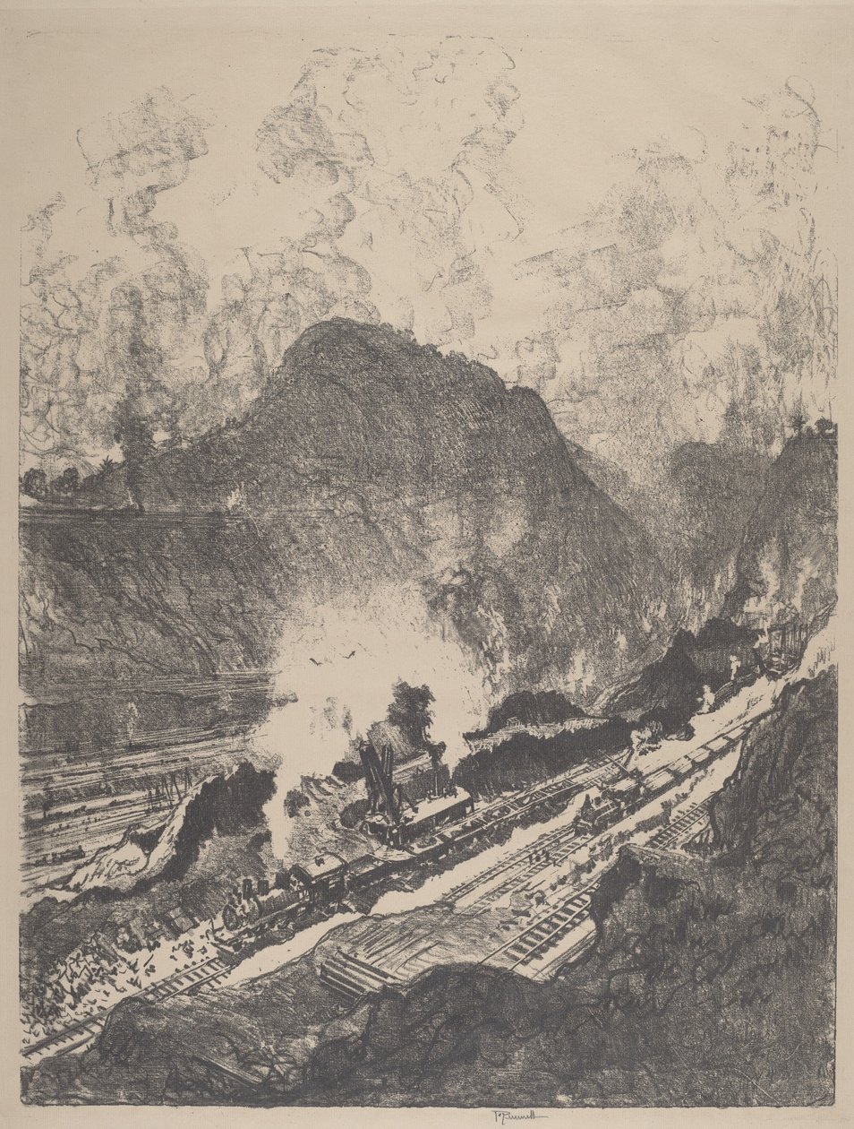 Udskæringen fra Culebra, 1912. af Joseph Pennell