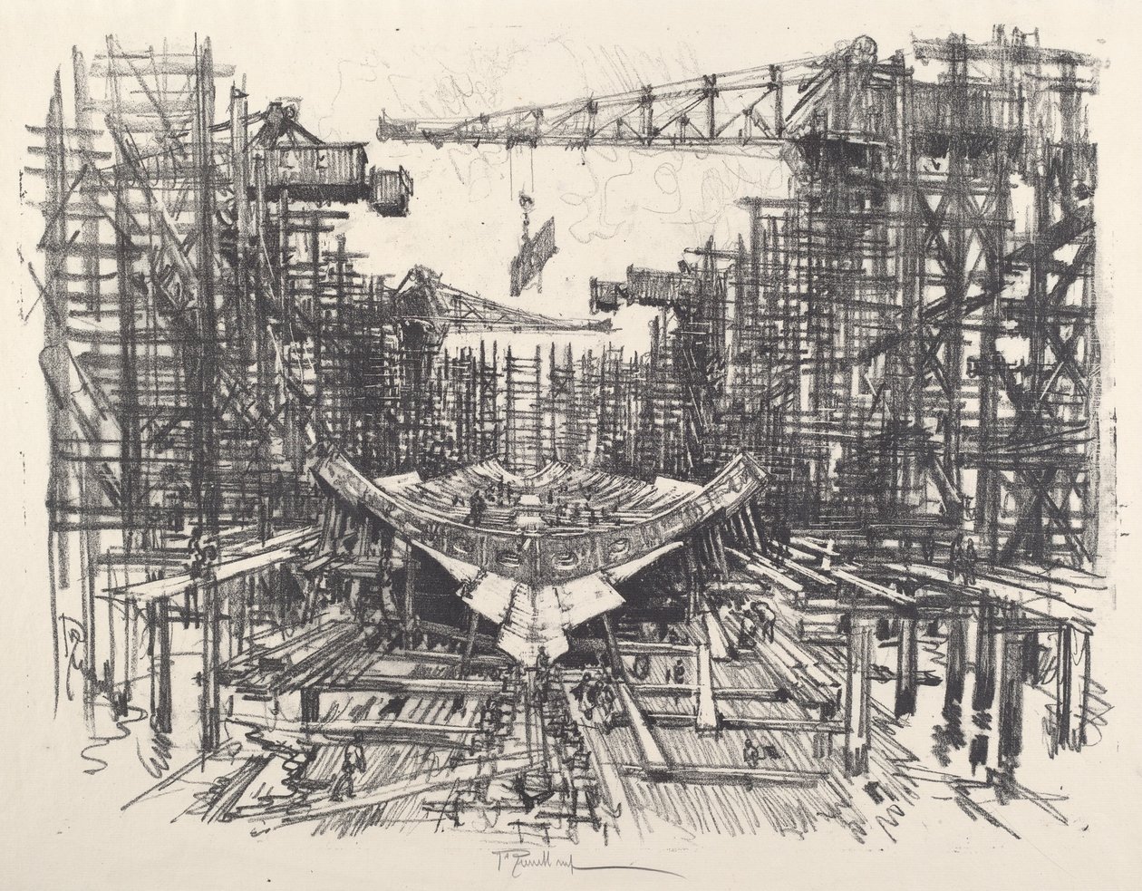 Kølen, 1917. af Joseph Pennell