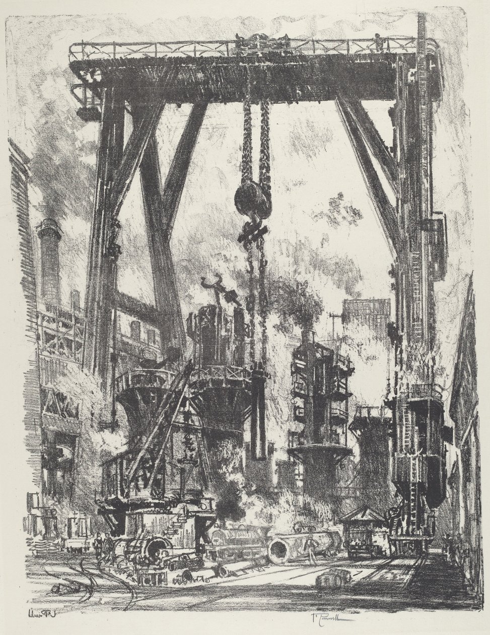 The Old Gun-Pit, 1916. af Joseph Pennell