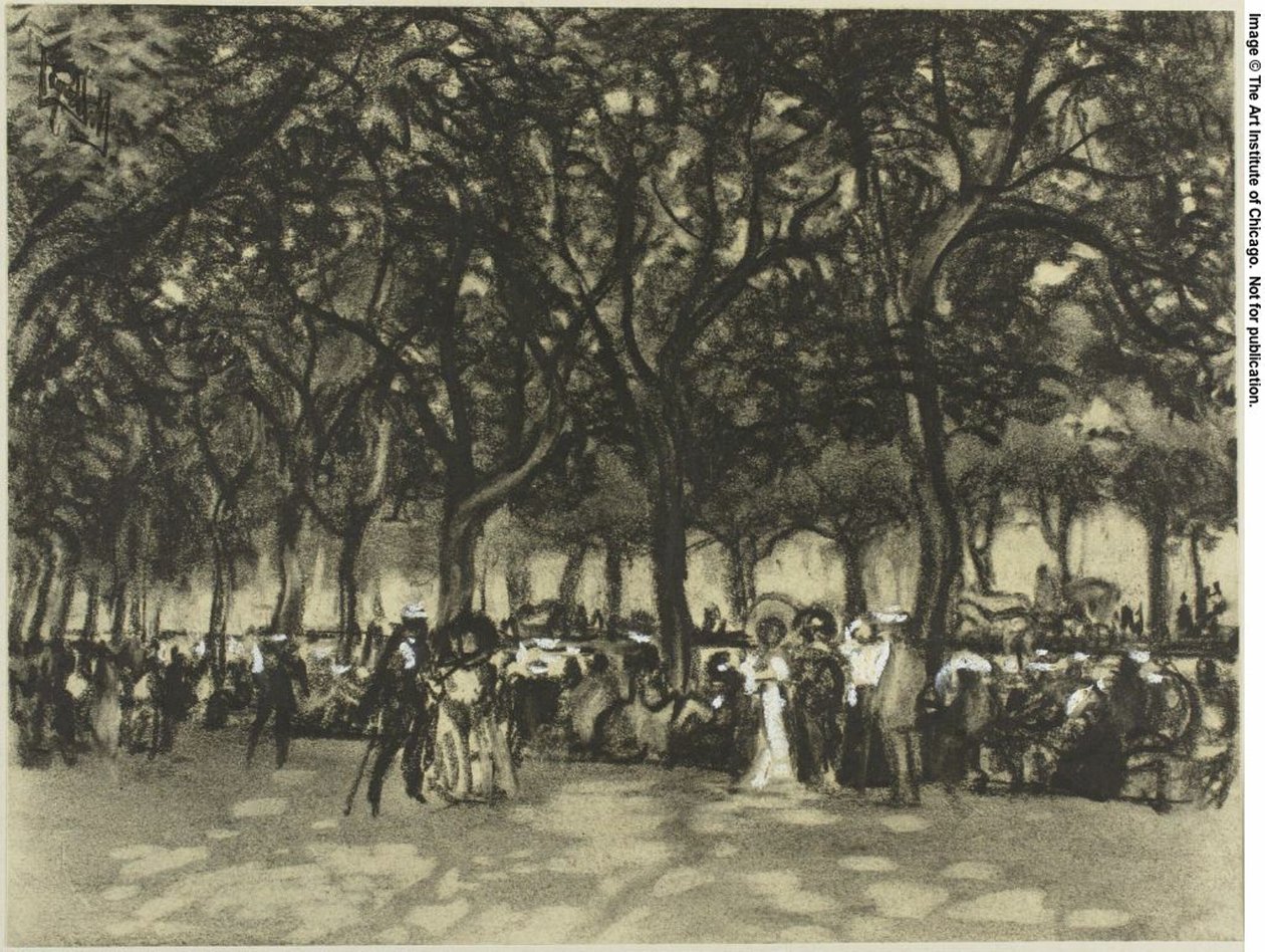 Promenaderne i Madrid af Joseph Pennell