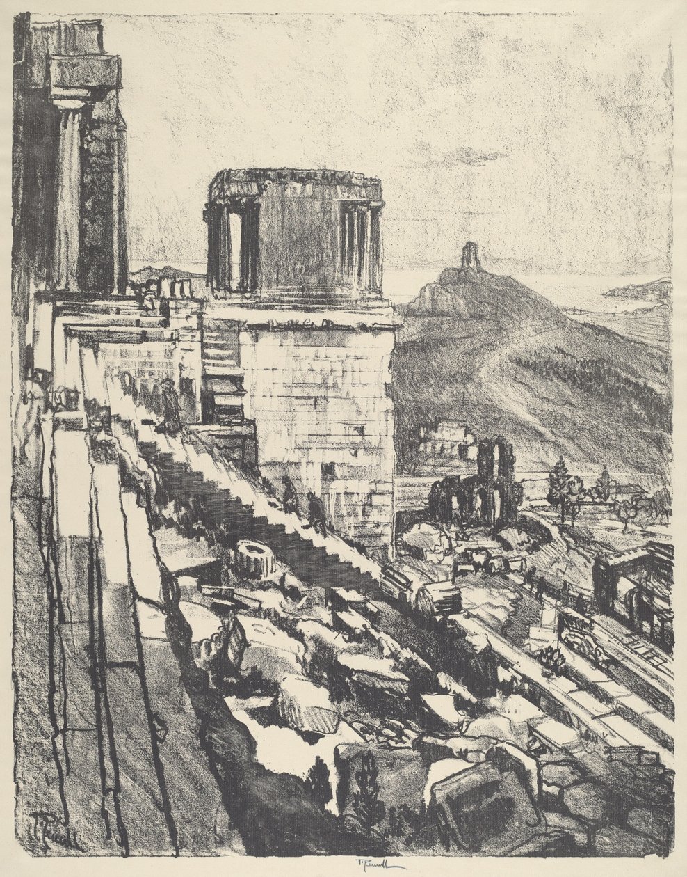 Nikes tempel, Athen af Joseph Pennell