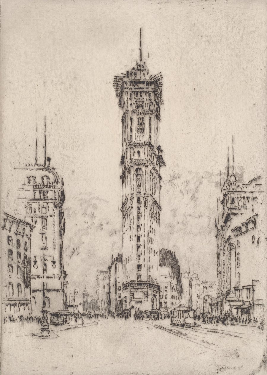 The Times Building, 1904. af Joseph Pennell