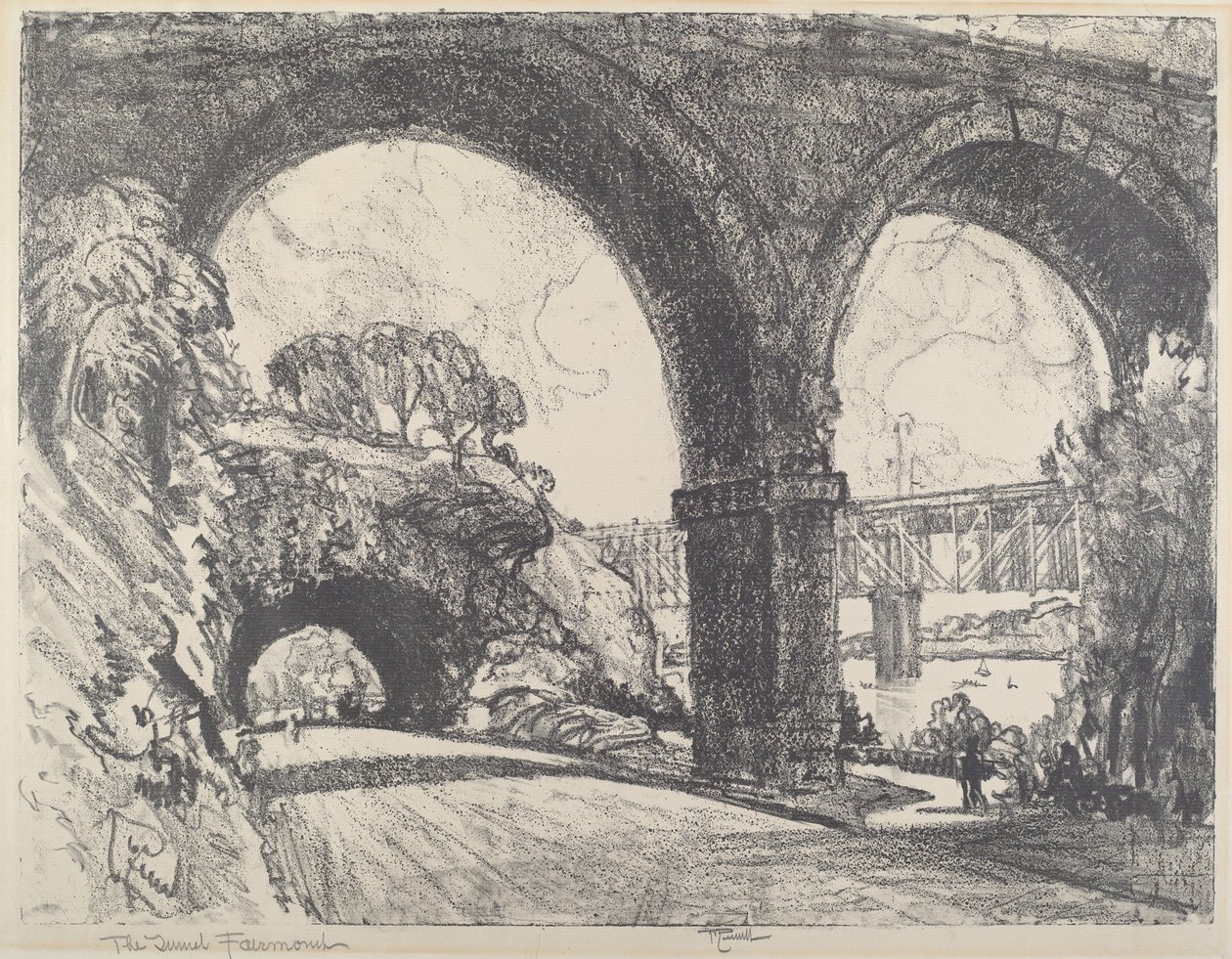 Tunnelen i parken, 1912. af Joseph Pennell