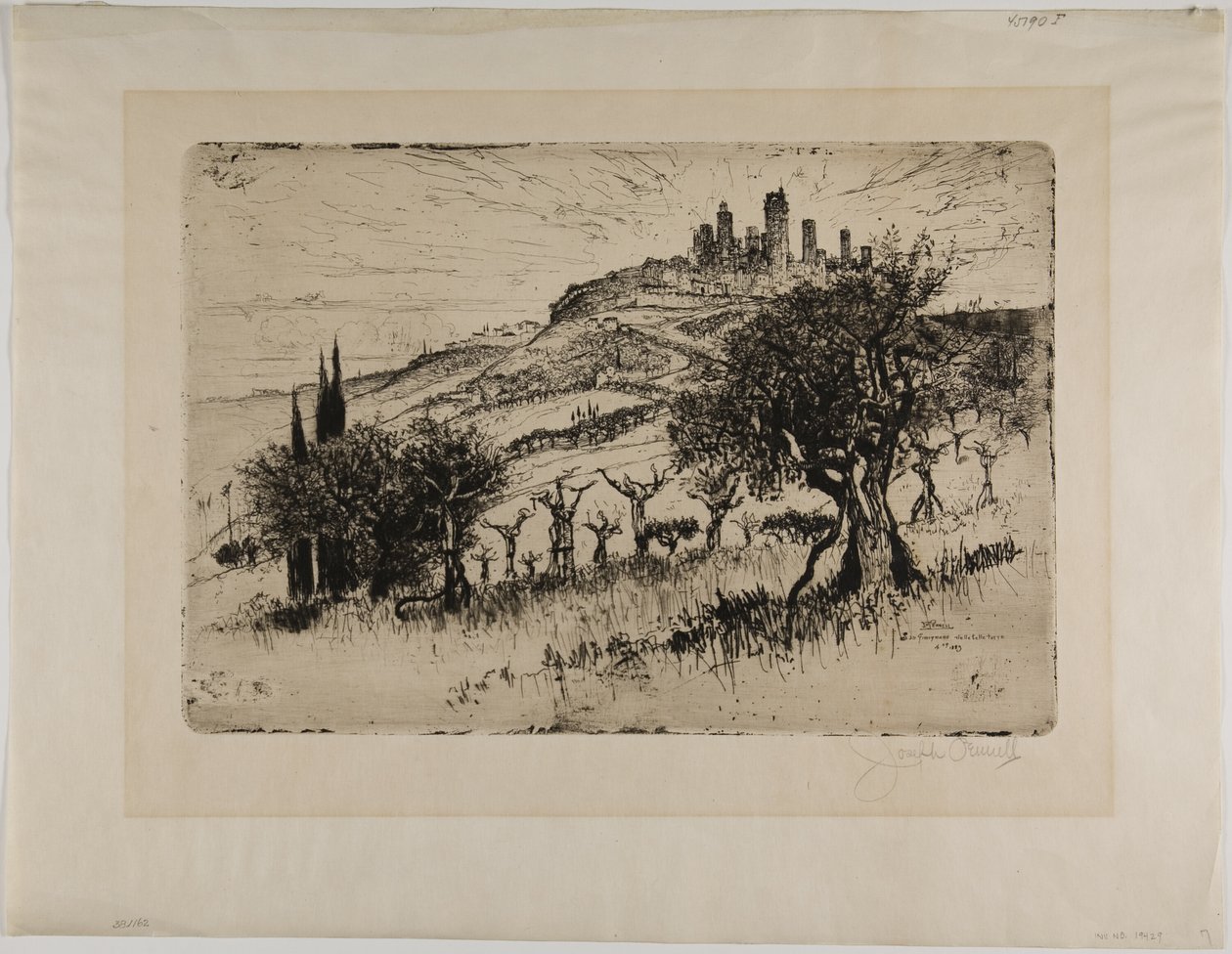 Tårnene i San Gimignano, uden for murene af Joseph Pennell