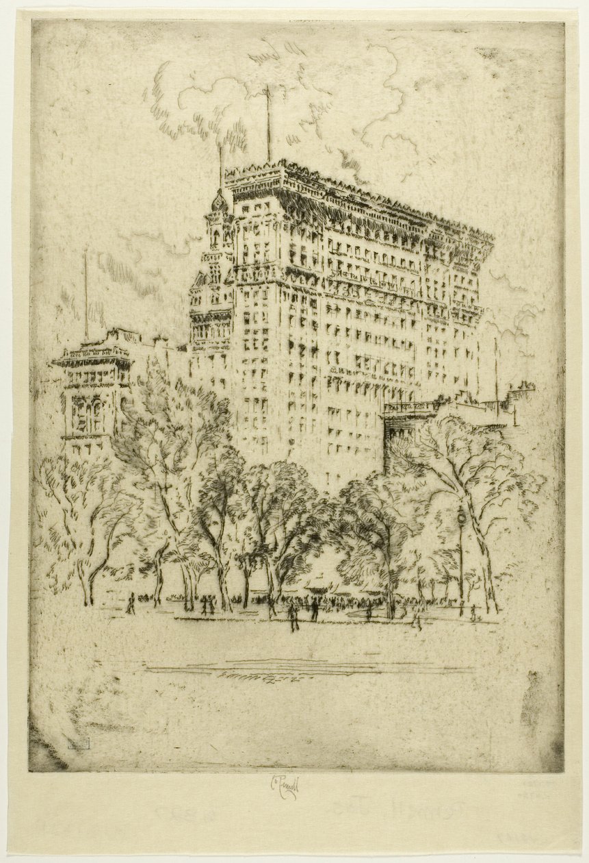 Union Square og Bank of Metropolis af Joseph Pennell