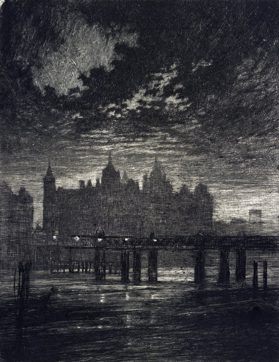 Whitehall Court i London. af Joseph Pennell