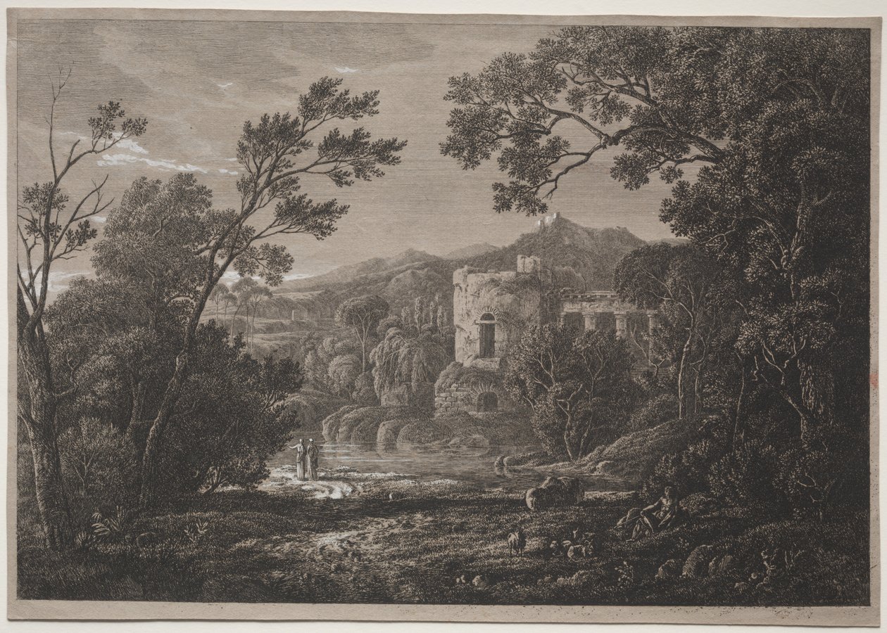 En italiensk udsigt, ca. 1810 . af Joseph Rebell