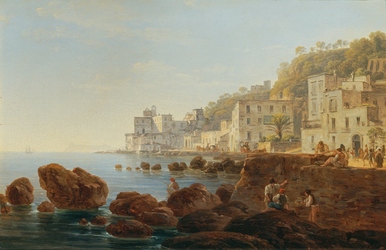 I Mergellina nær Napoli af Joseph Rebell