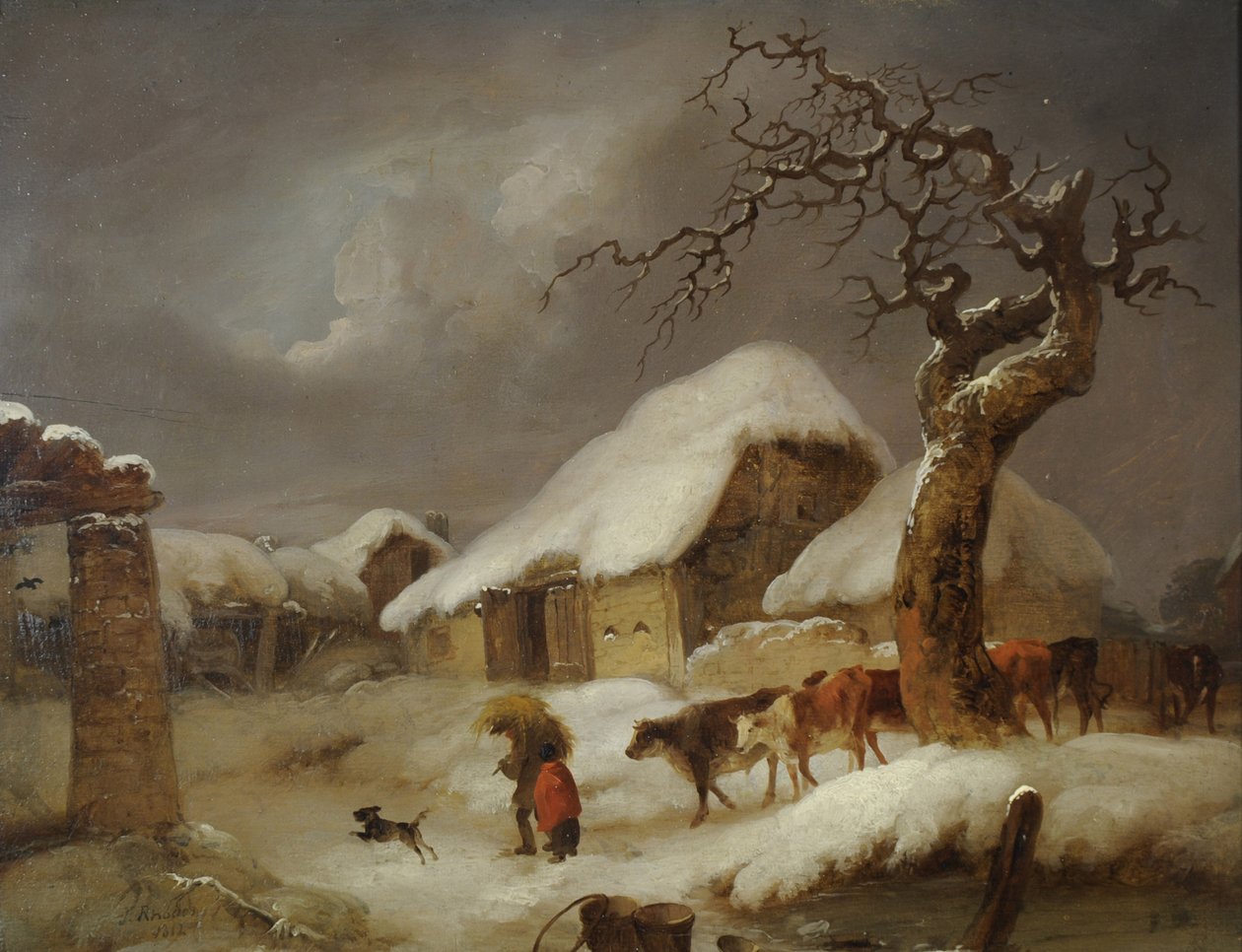 Sne i gården af Joseph Rhodes