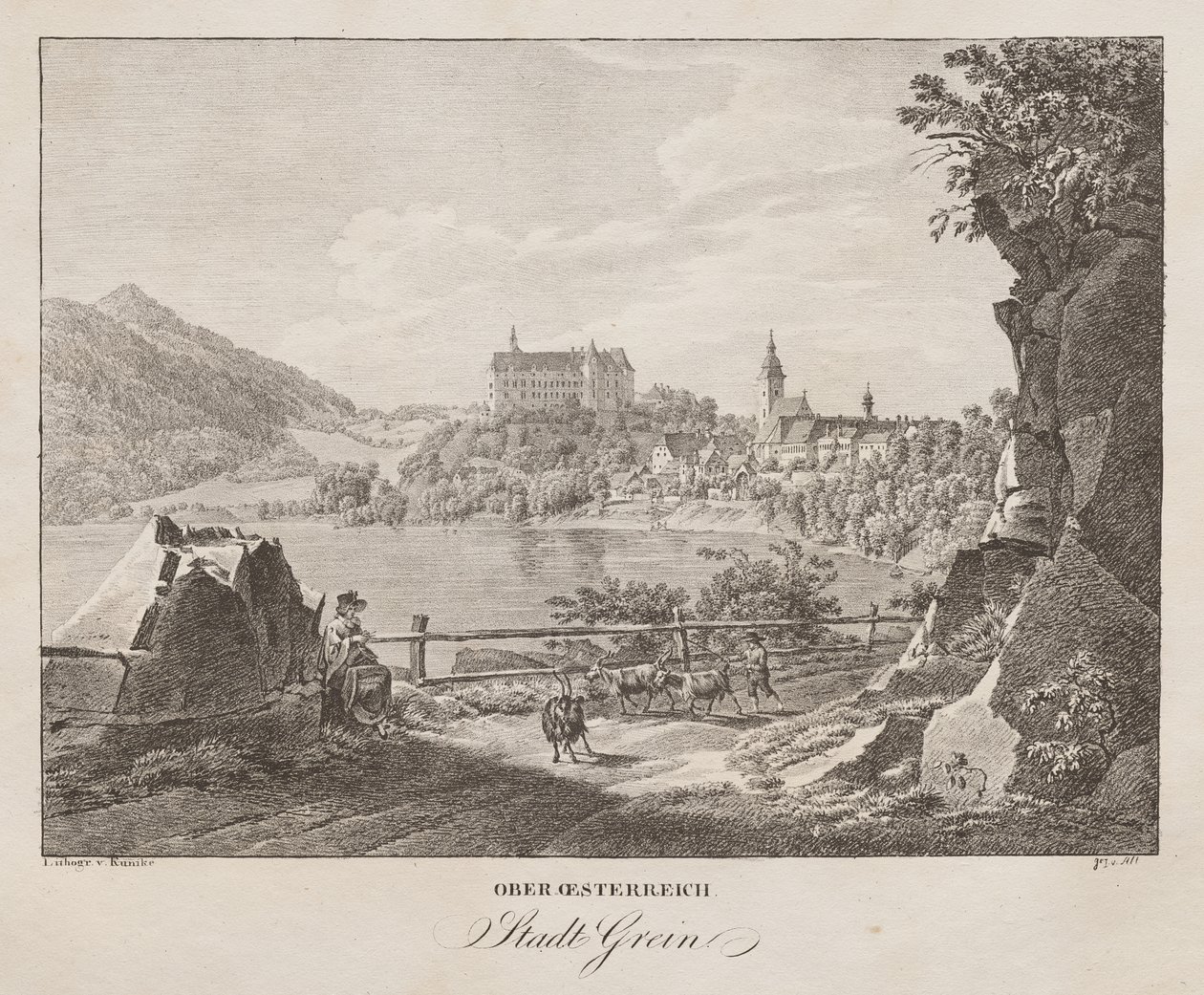 Øvre Østrig, by Grein af Joseph Roettiers