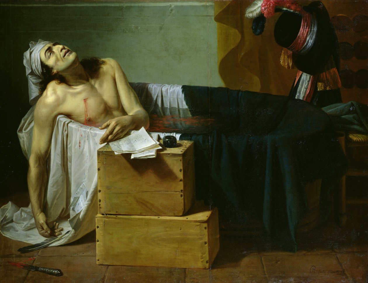 Marats død, 1793 af Joseph Roques