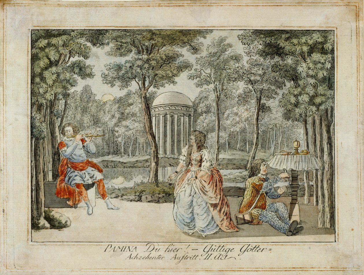 Tamino, Pamina og Papageno ... (kobberstik) af Joseph Schaffer