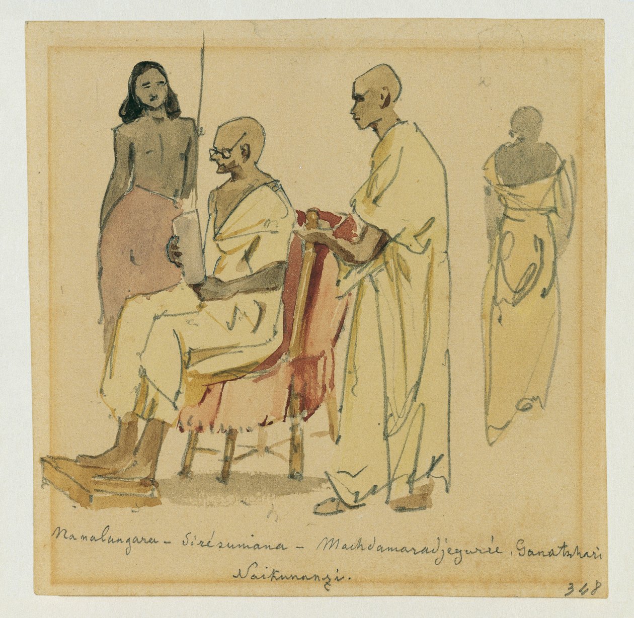 Buddhistisk ypperstepræst med assistent i Ceylon af Joseph Selleny