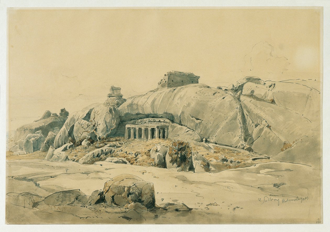 Klippetempler i Mamallapuram (Mahamaleipur), Indien af Joseph Selleny