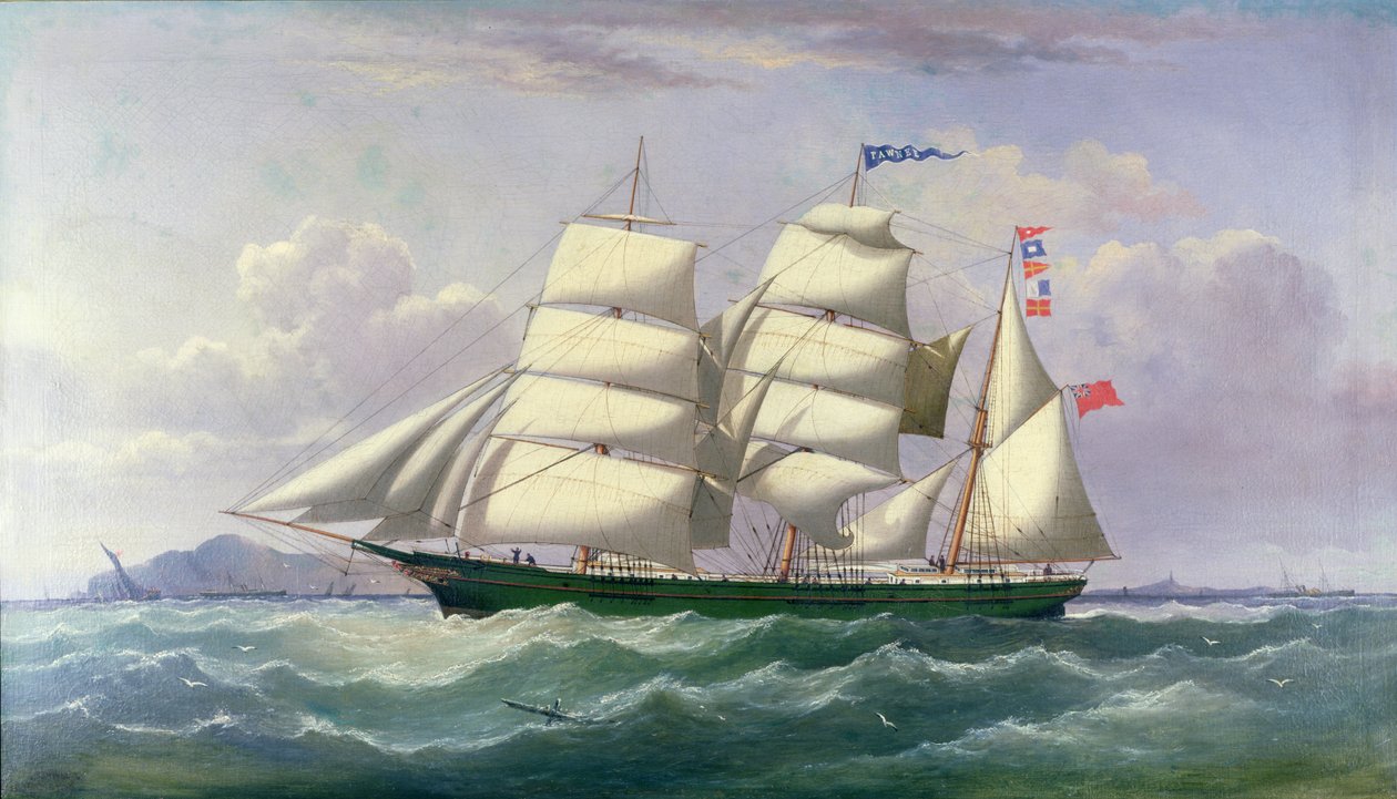 Barquentine Pawnee i Det Irske Hav af Joseph Semple