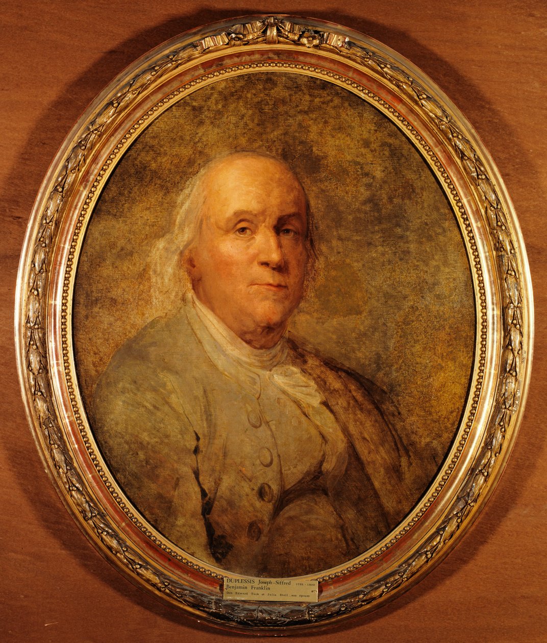 Fransk:  Benjamin Franklin (1706-1790) af Joseph Siffred Duplessis