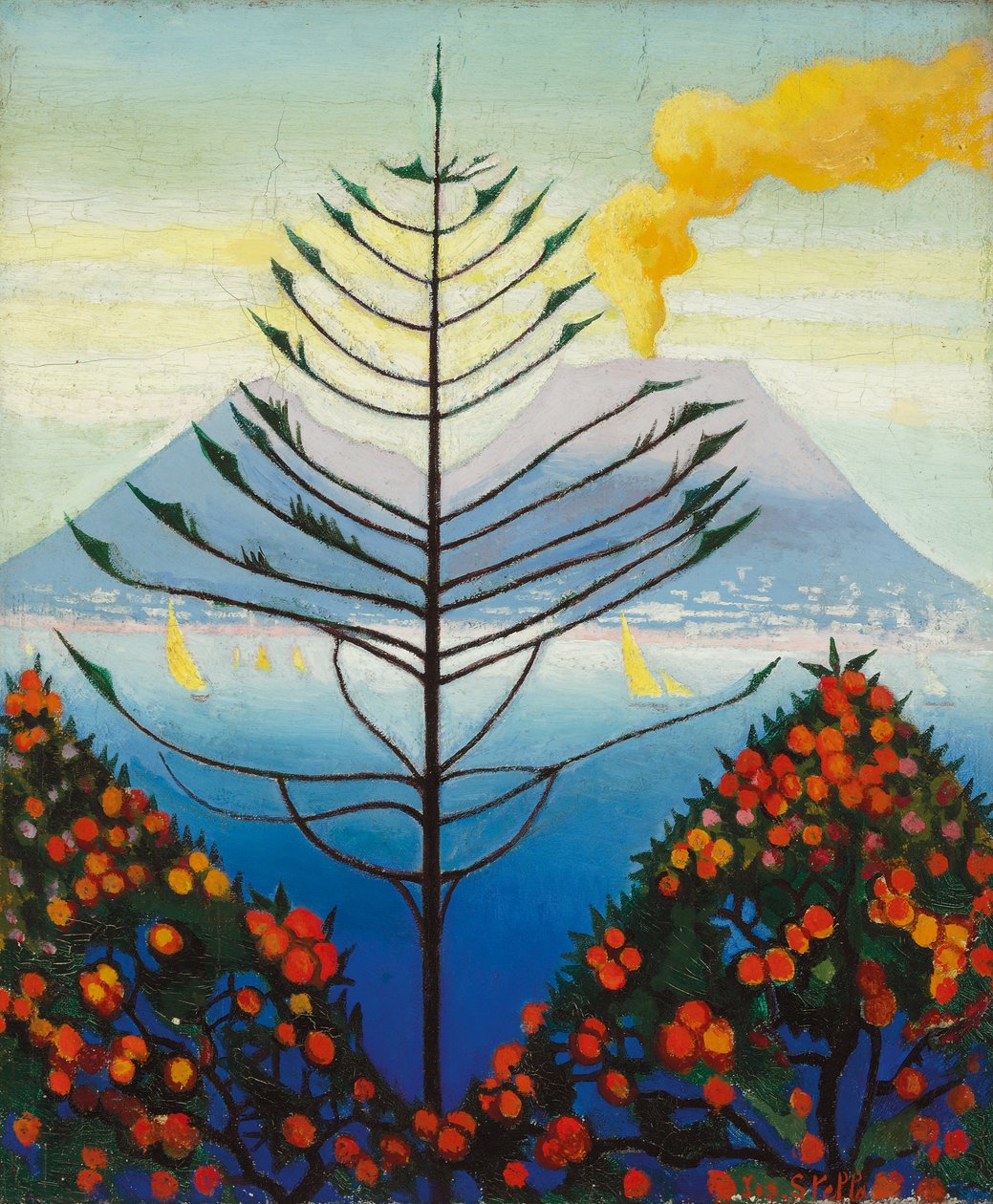 Capri (olie på lærred) af Joseph Stella