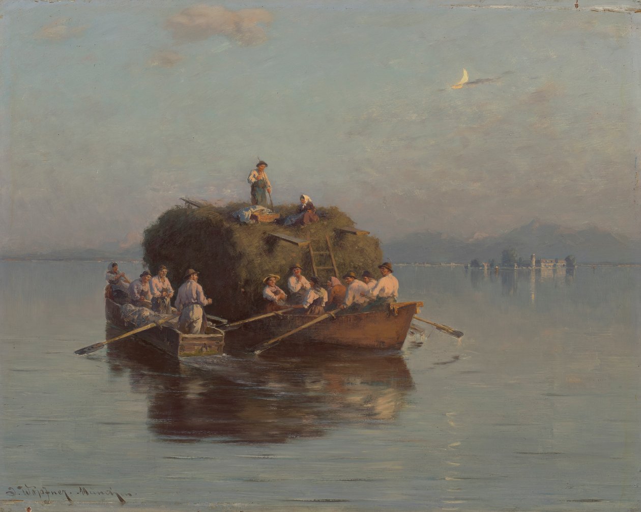 Høbåd på Chiemsee af Joseph Wopfner