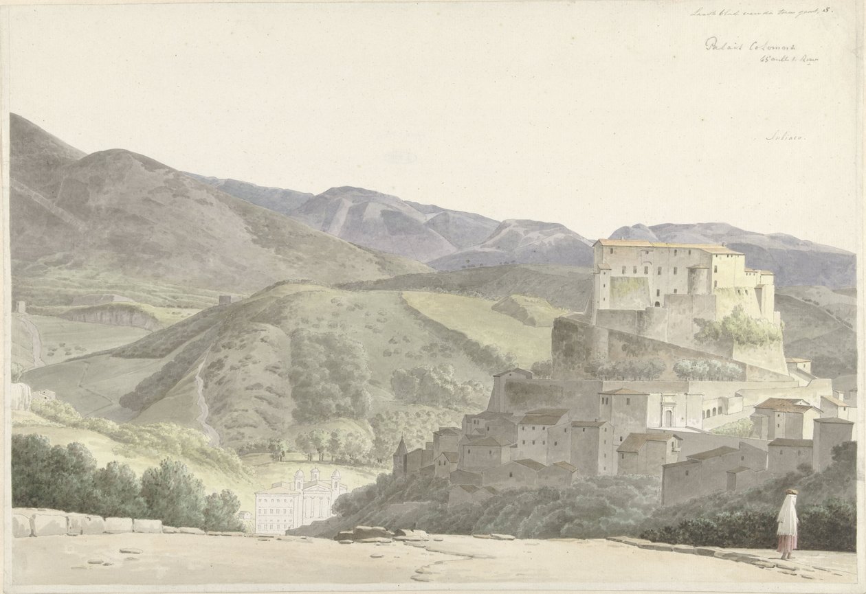 Italiensk landskab ved Subiaco af Josephus Augustus Knip