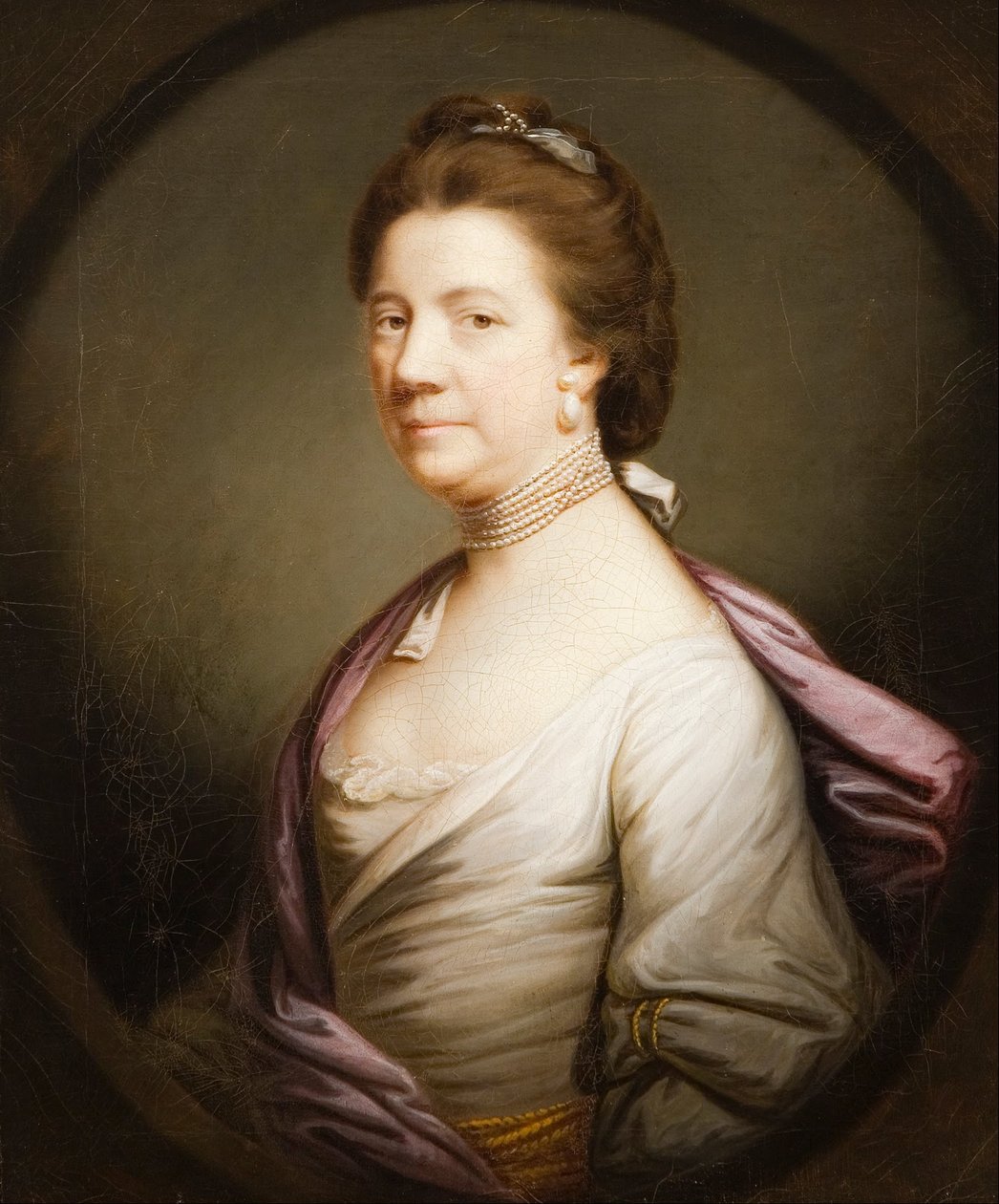 Portræt af en dame i hvidt af Joshua Reynolds