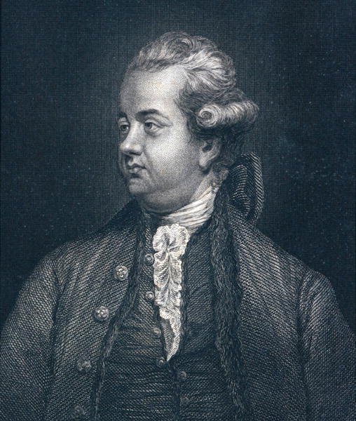 Edward Gibbon (1737-94) (gravering) af Joshua (after) Reynolds