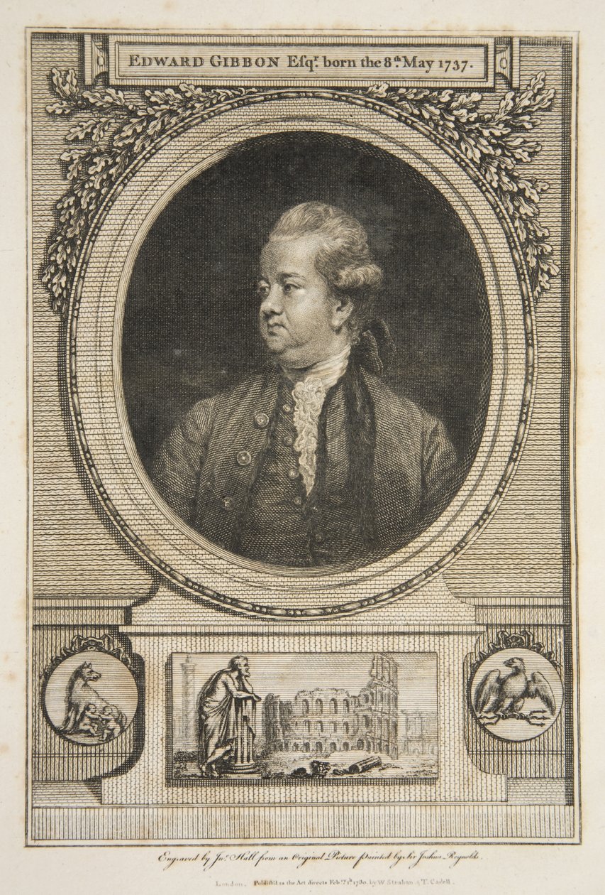 Edward Gibbon, Esq., pub. 1730 (gravering) af Joshua (after) Reynolds