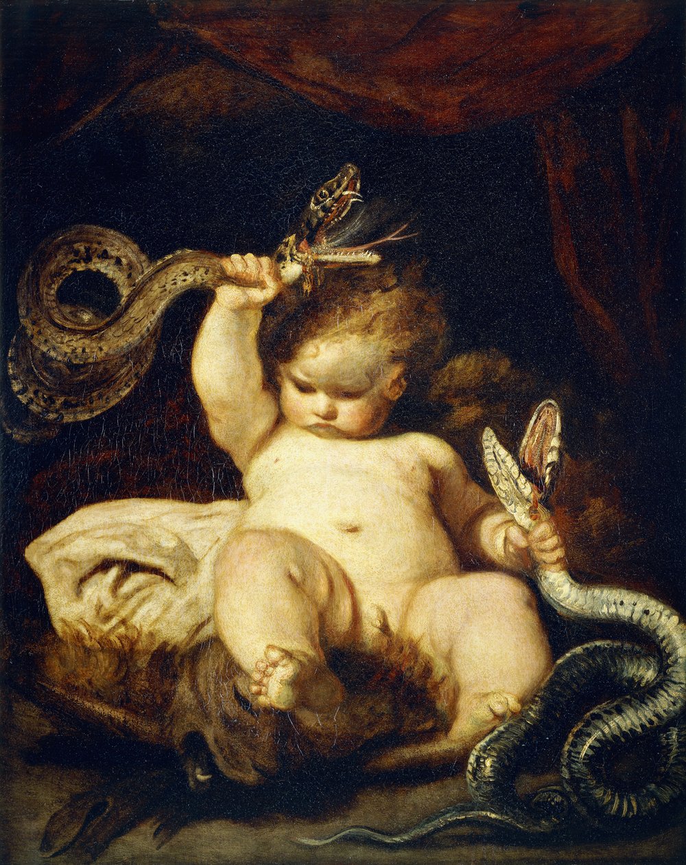 Spædbarnet Hercules, af Joshua Reynolds