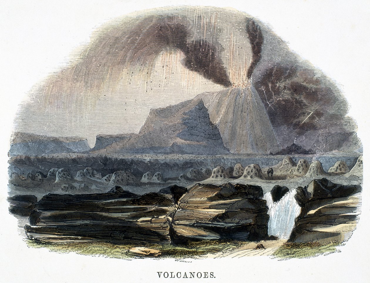Vulkaner, fra Phenomena of Nature, 1849 af Josiah Wood Whymper