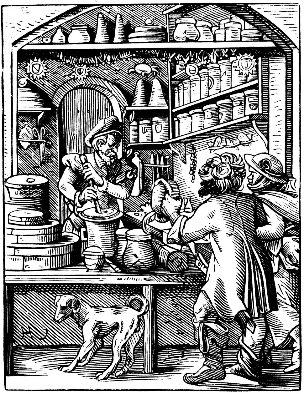 The Drugists Shop, 1568 af Jost Amman