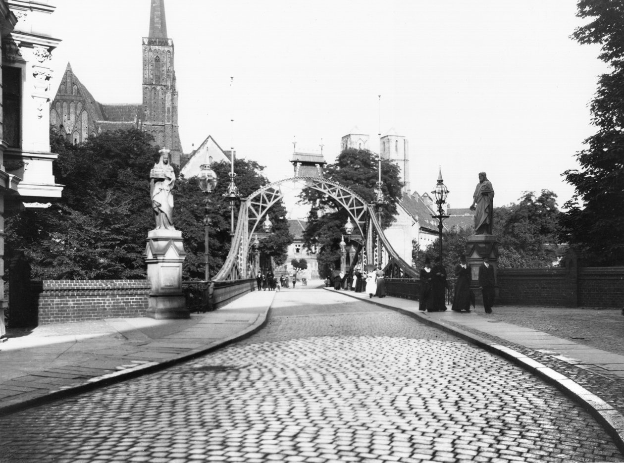 Broen til domkirken, Breslau (det nuværende Wroclaw), Polen, ca. 1910 af Jousset
