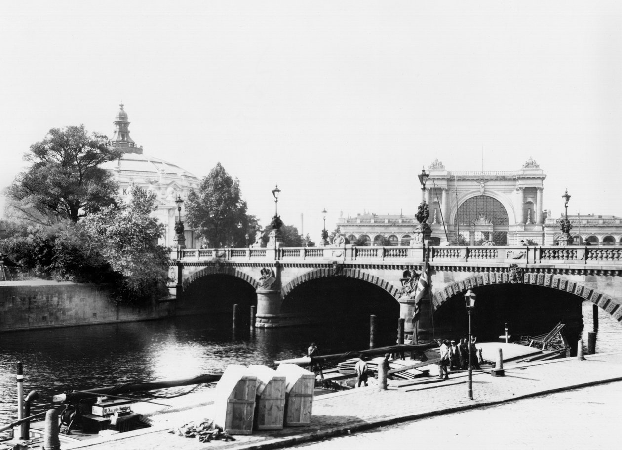 Udsigt over Moltke-broen og Lehrter Bahnhof-stationen, Berlin, ca. 1910 af Jousset