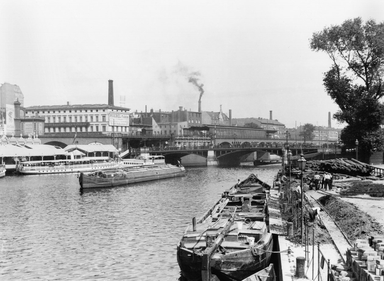 Udsigt over floden Spree, Berlin, ca. 1910 af Jousset
