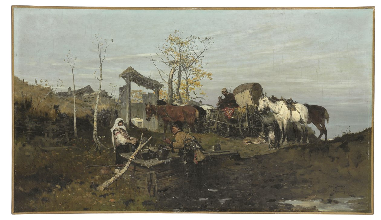 Samtale ved Brønden, 1877 af Jozef Brandt