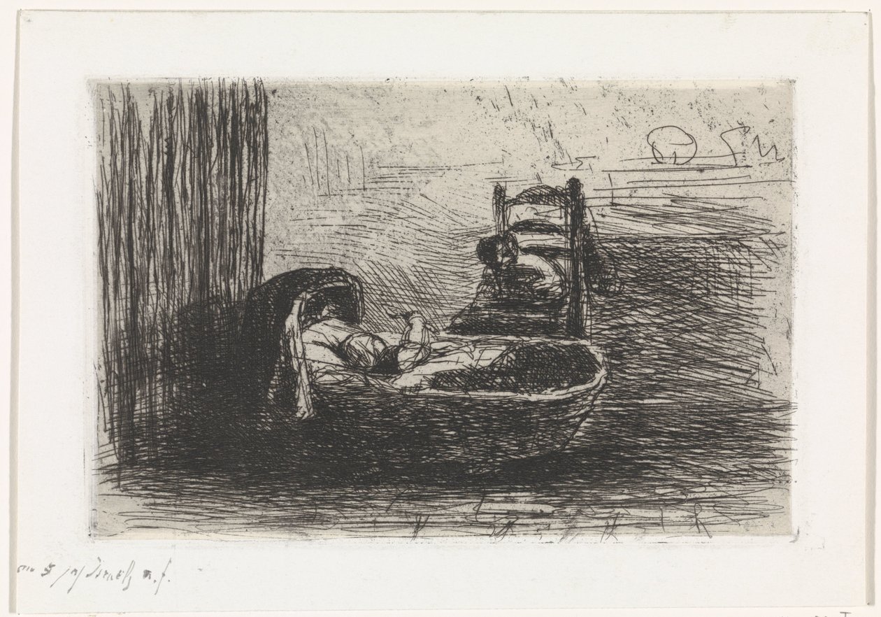 barn i vægt af Jozef Israëls (signed by artist)