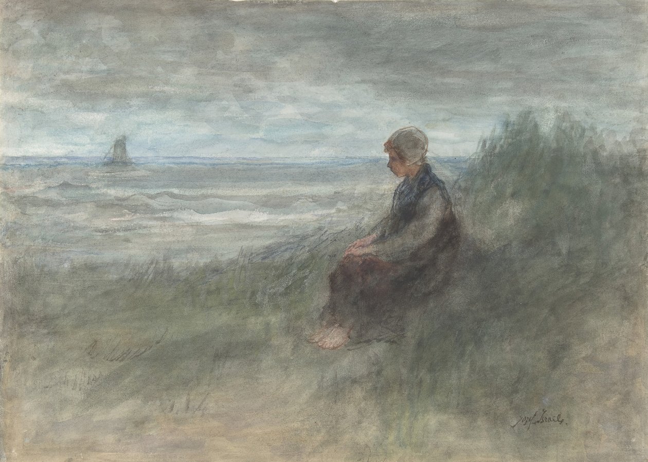 Girl in the Dunes, midten af 1800-begyndelsen af det 20. århundrede. af Jozef Israëls