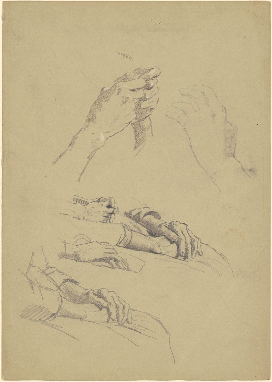 Studier af hænder [recto] af Jr. Enoch Wood Perry