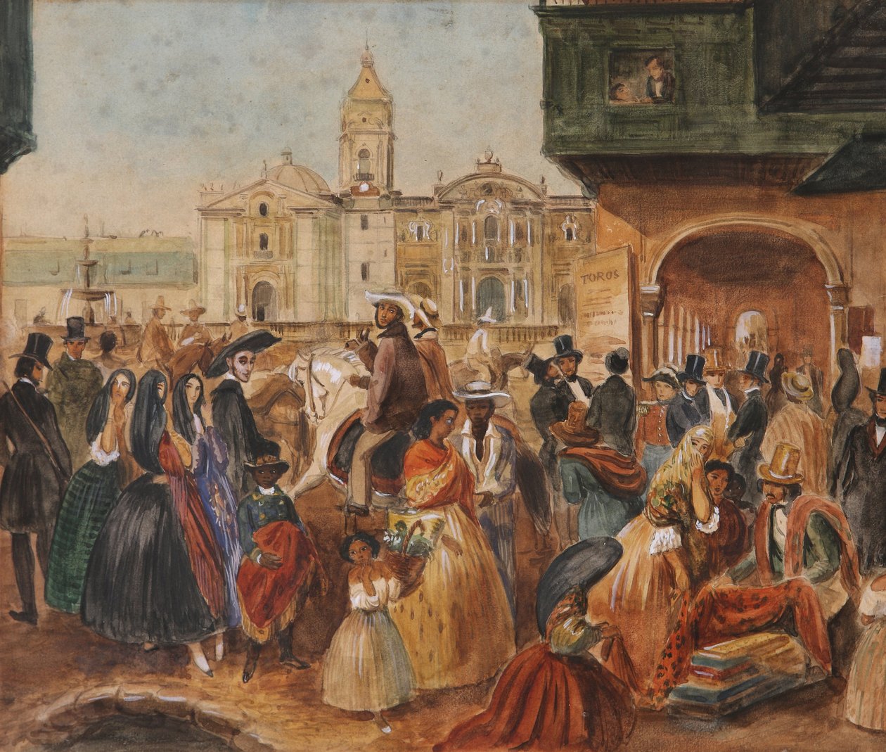 Undersøg for Limas hovedtorv af Juan Mauricio Rugendas