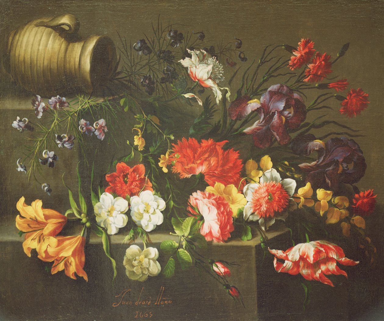 Blomster på en afsats, 1665 af Juan de Arellano