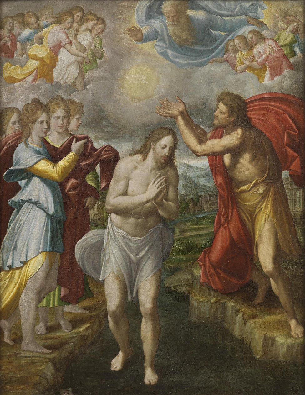 Kristi dåb, ca. 1567 af Juan Fernandez de Navarrete