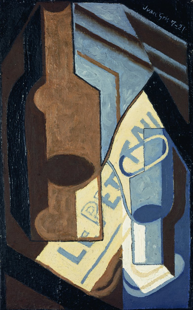 Flaske og Glas; Flaske og glas, 1921 af Juan Gris