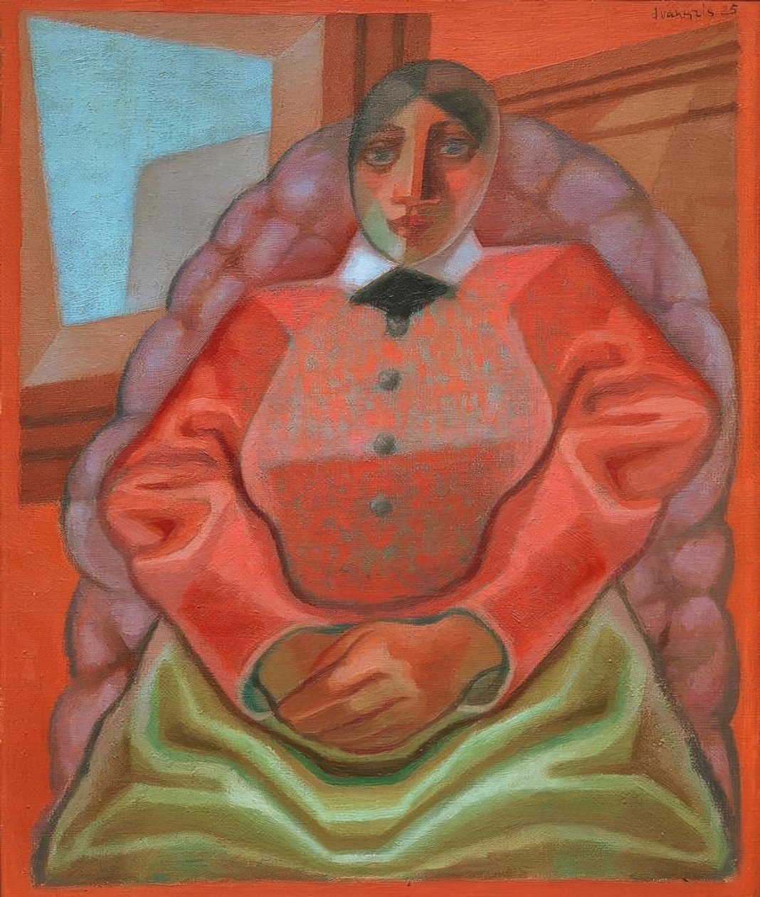 Kvinde i lænestol af Juan Gris