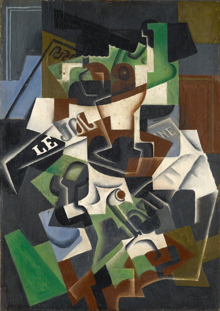 Frugtskål, Pibe og Journal af Juan Gris