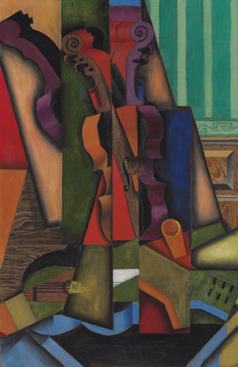 Guitar og violin, 1913 af Juan Gris