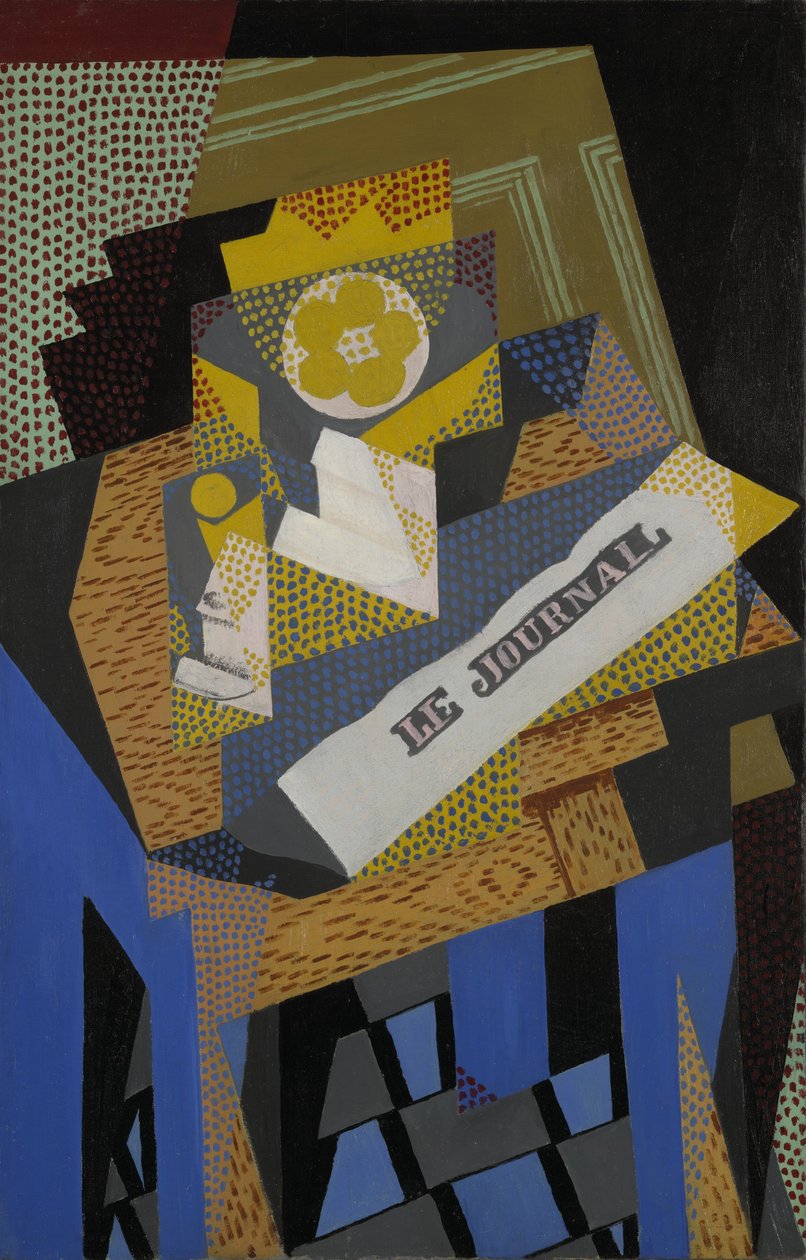 Avis og frugtfad, 1916 af Juan Gris