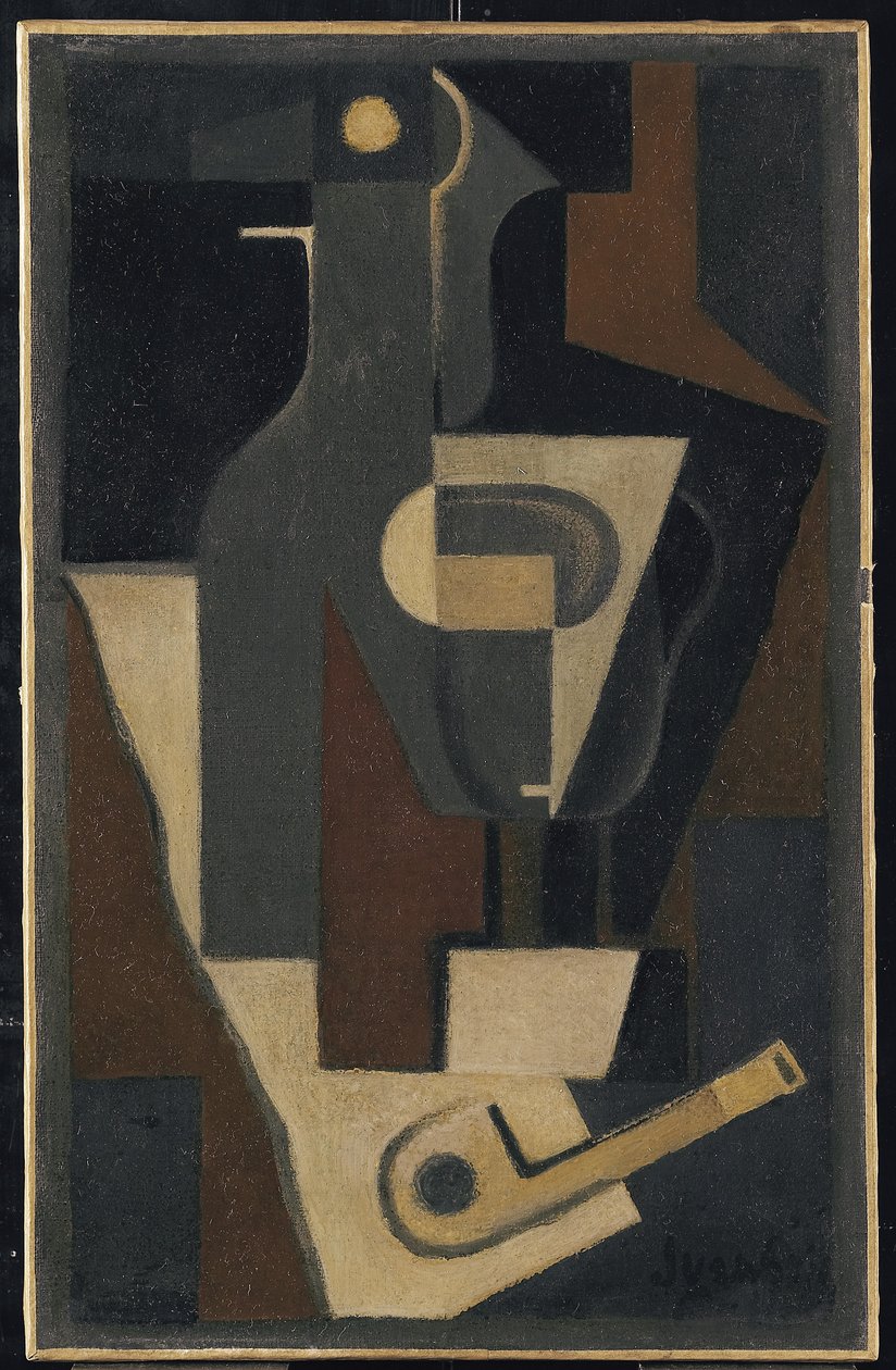 Stilleben med rør, 1918 af Juan Gris